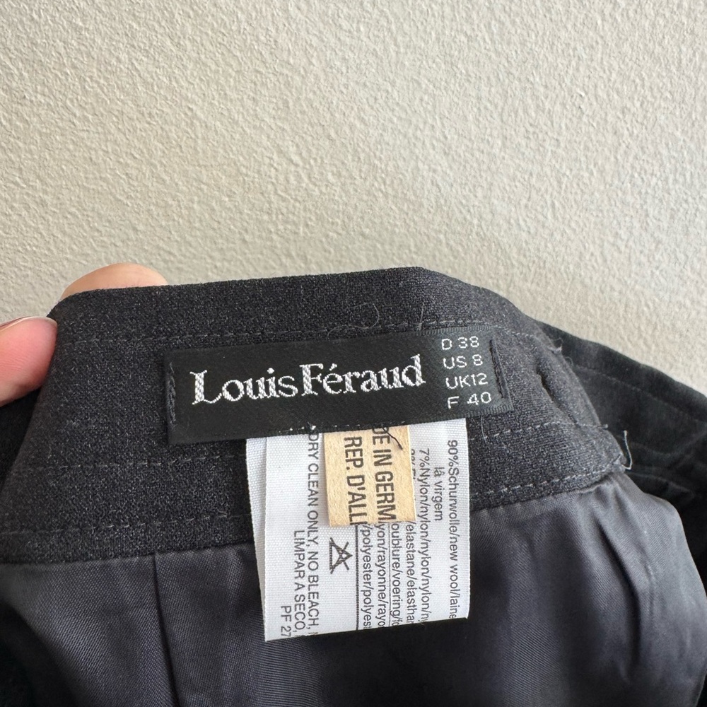 Vintage Louis Feraud wool skirt grey gold zipper 8 - Picture 3 of 4
